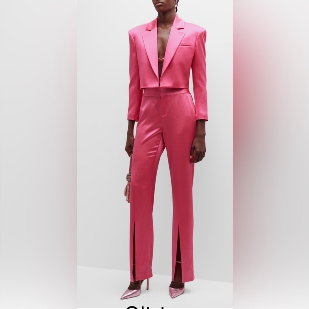 Alice + Olivia Pink Pantsuit with Cropped Blazer NWT
